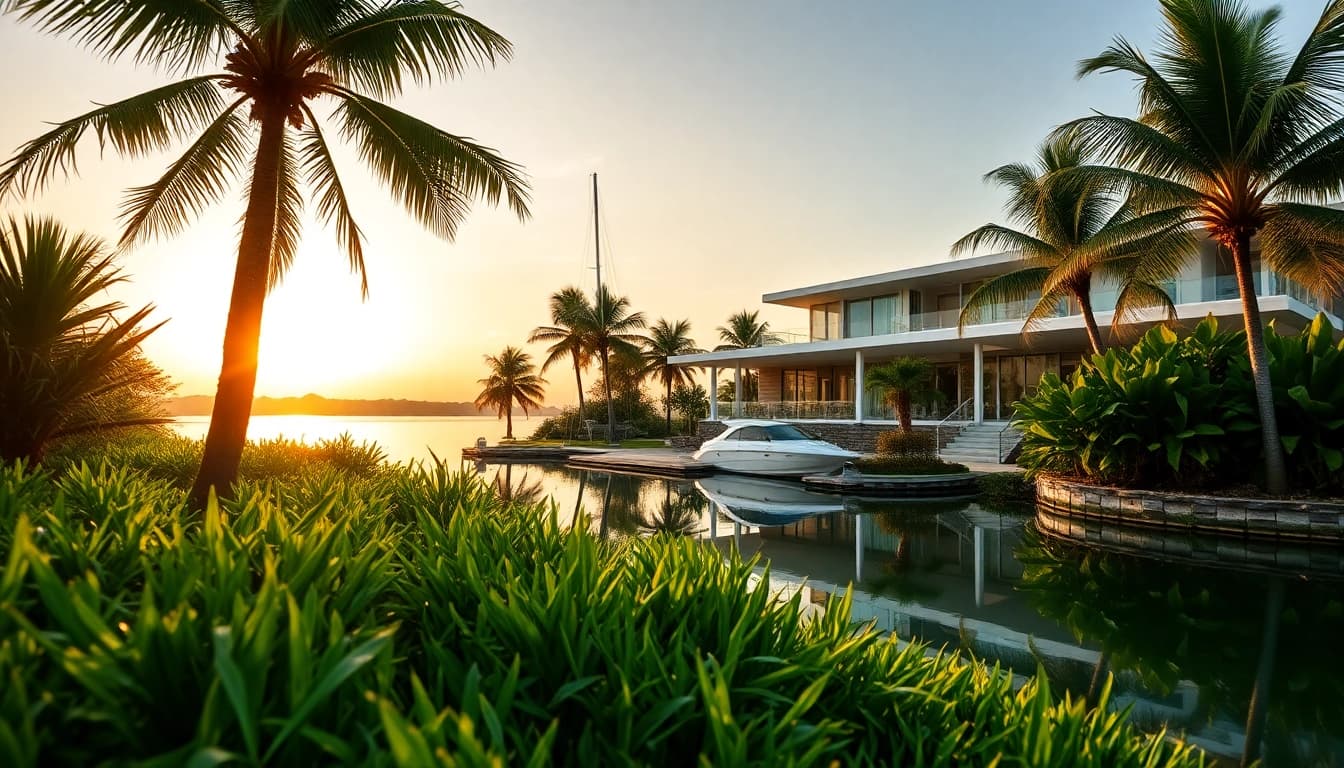 Dustin Rennie Mahogany Bay: Luxurious canal-front property with modern architecture in Belize's serene landscape.