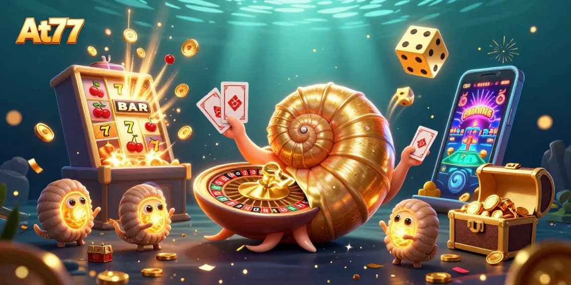 Experience the thrill of At77's casino world with vibrant games and golden rewards!