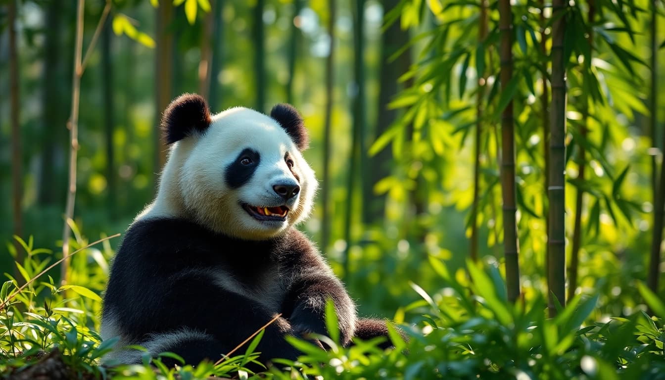 Capturer un panda majestueux dans son habitat naturel sur pandachi.fr.