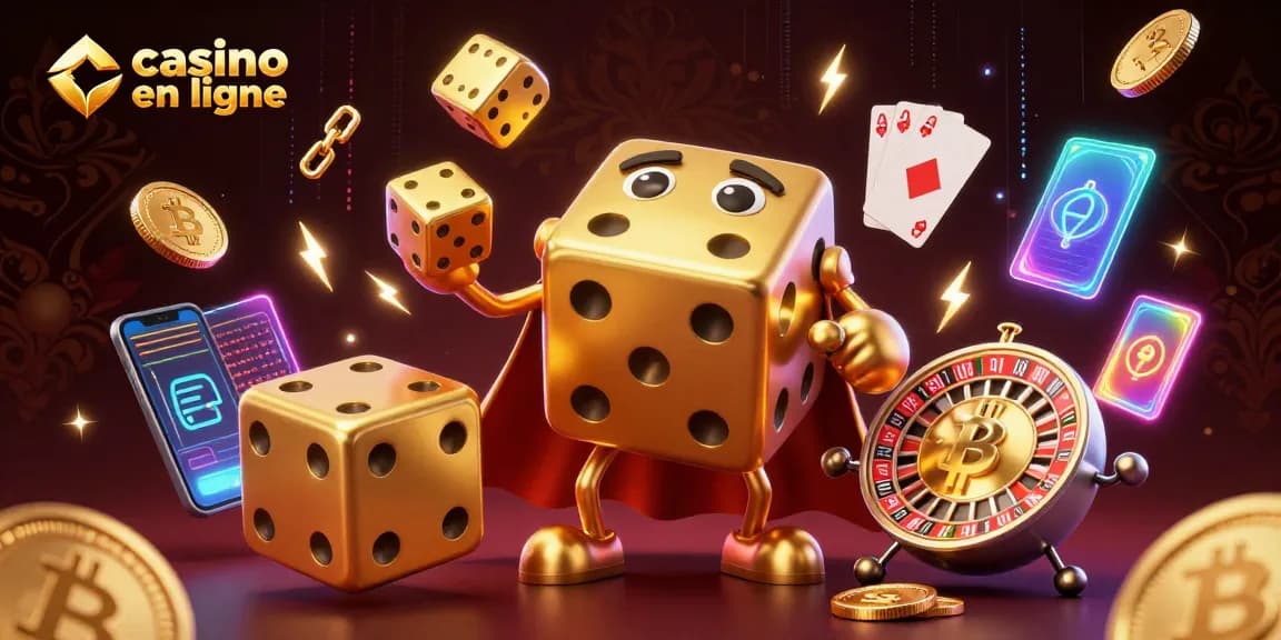 Jouer avec casino en ligne : personnages ludiques et éléments de jeu s’animent dans une scène colorée.