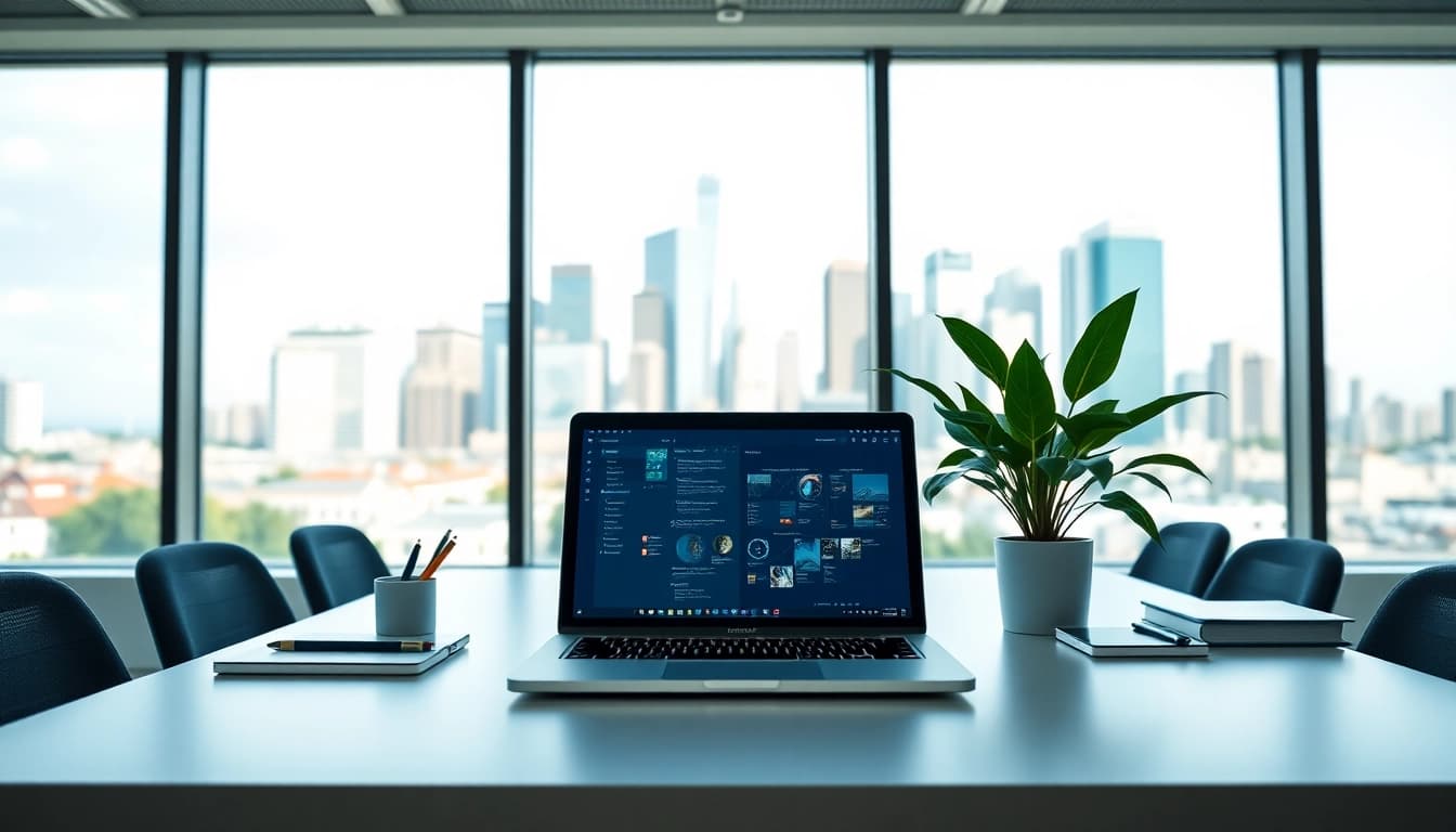Streamlined digital workspace view emphasizing https://fhpts.com for productivity and innovation.