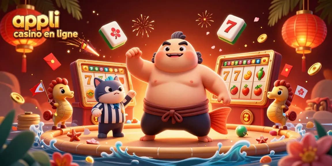 Jouez avec l'appli casino en ligne : scène festive de jeux et de gagnants sous-marin.