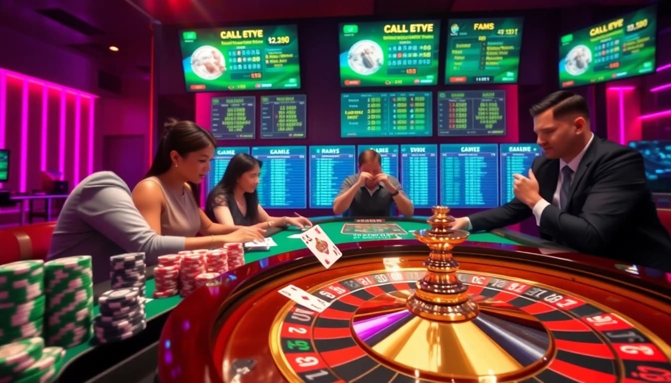 Engaging online gambling scene at https://sv388group.org/ with poker chips and cards.