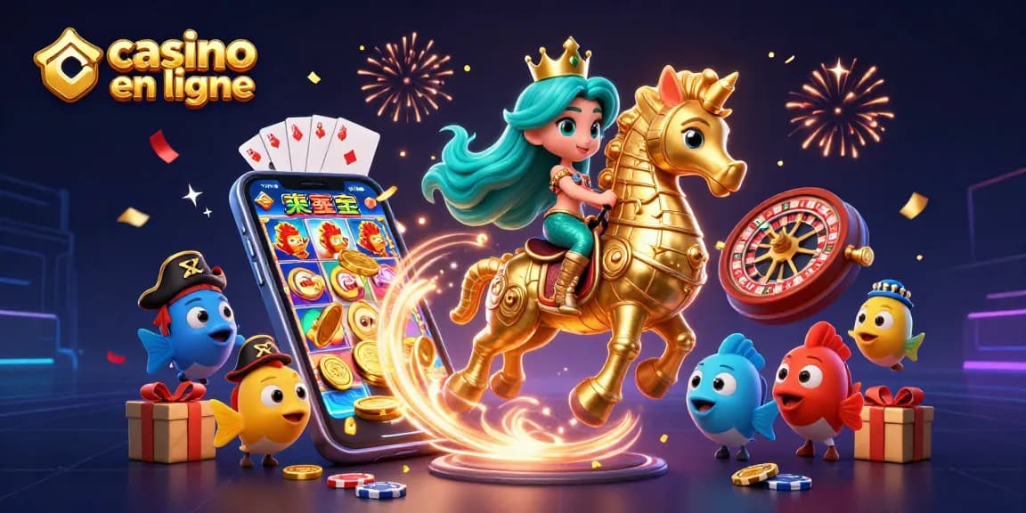 Découvrez le divertissement du casino en ligne avec une princesse sirène et ses compagnons colorés.