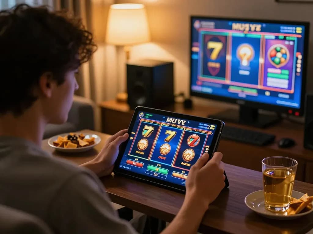 Engaging scene of a player enjoying slot777 game online with immersive graphics