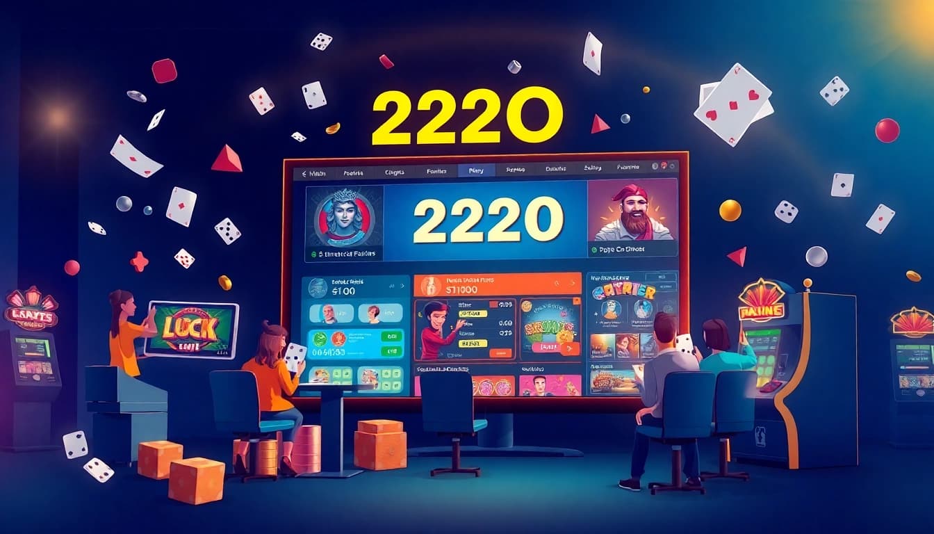 Engaging visual of 222O platform highlighting online betting features and vibrant game options.