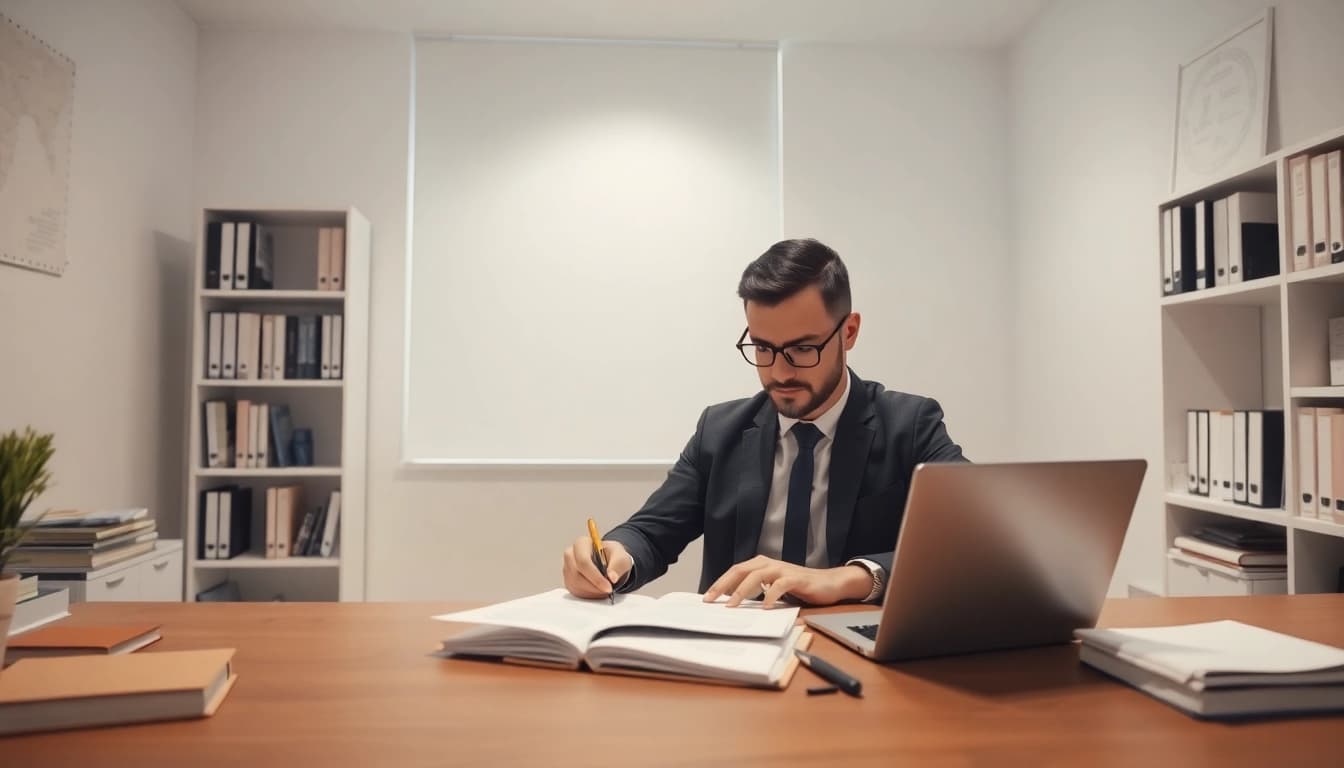 Les traducteurs assermentés examinant des documents dans un bureau moderne.