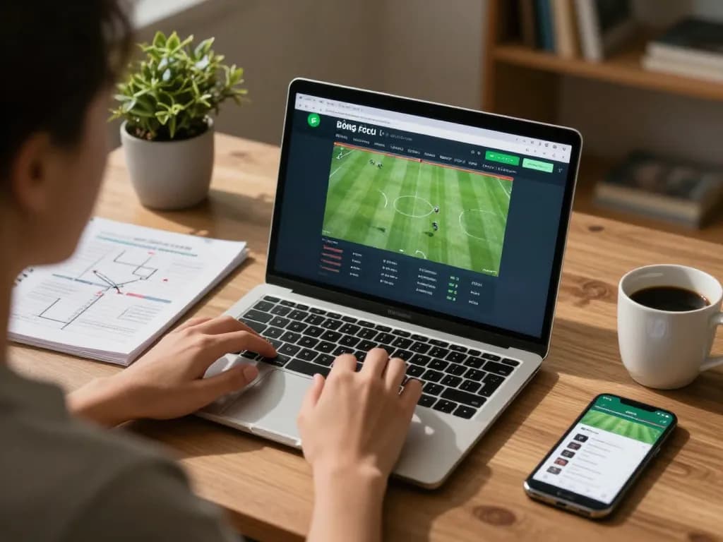 Engage in bóng đá lu betting with laptop strategy and cozy home surroundings for responsible gaming