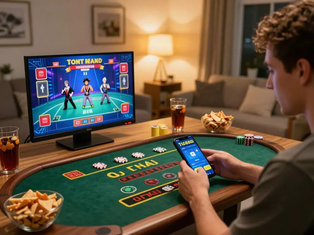 Engaging in a live dealer game on the TG88 app for an enhanced gaming experience.