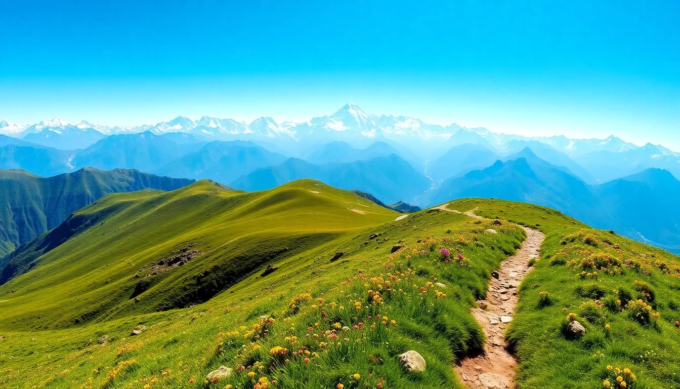 Experience breathtaking landscapes on the Goechala trek with magnificent peaks in view.