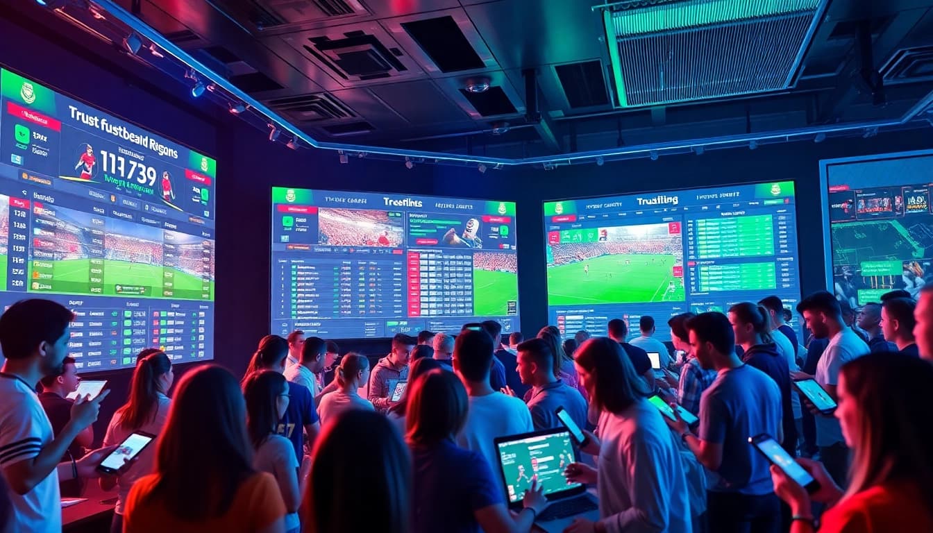 Kèo nhà cái display with live betting options in a vibrant sports setting.