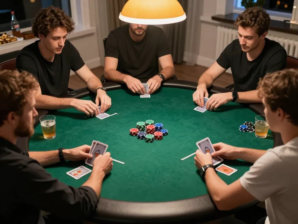 Players strategizing in an exciting xx88 poker game night with colorful chips scattered across the table