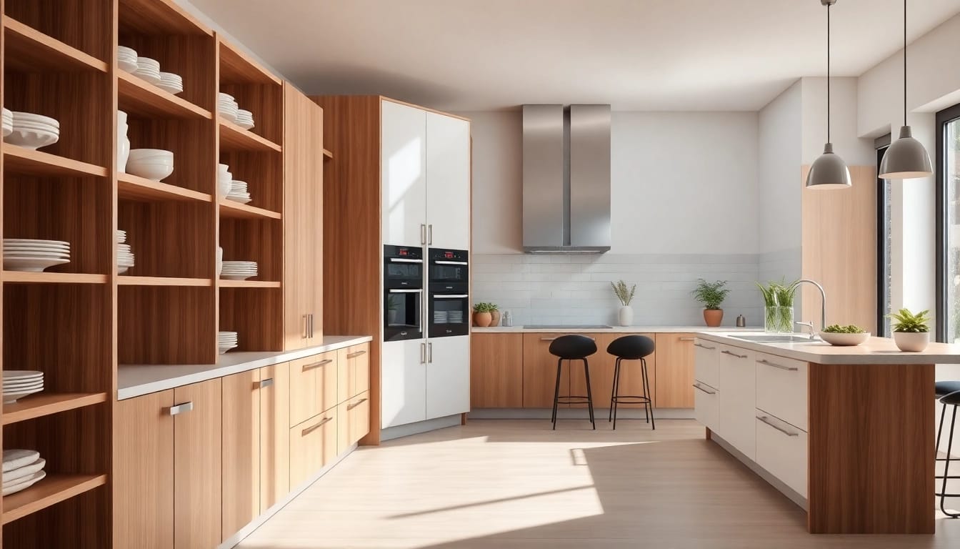 Crafting elegant cabinetry enhances modern kitchen spaces with sleek designs.