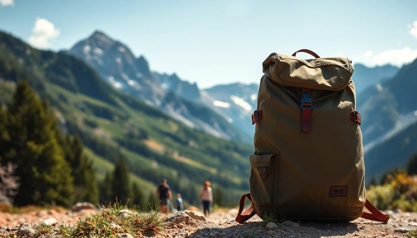 Rucksack nachhaltig aus lkw plane bei outdoor Aktivitäten verwenden.