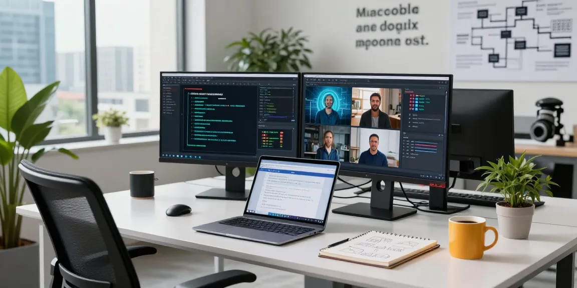 AI detector tool in use by a computer scientist analyzing images in a modern workspace.