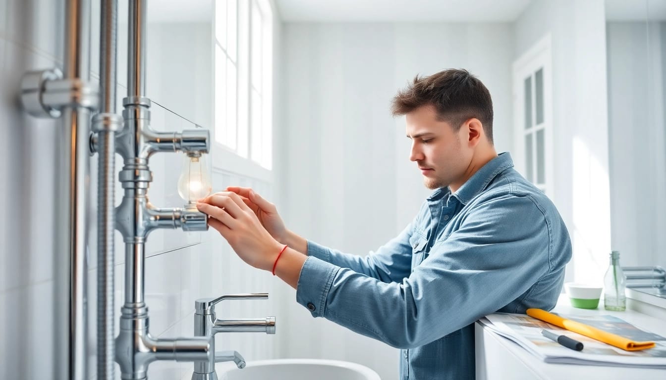 Effiziente Installation durch sonni sanitär in modernem Badezimmer mit eleganten Armaturen.