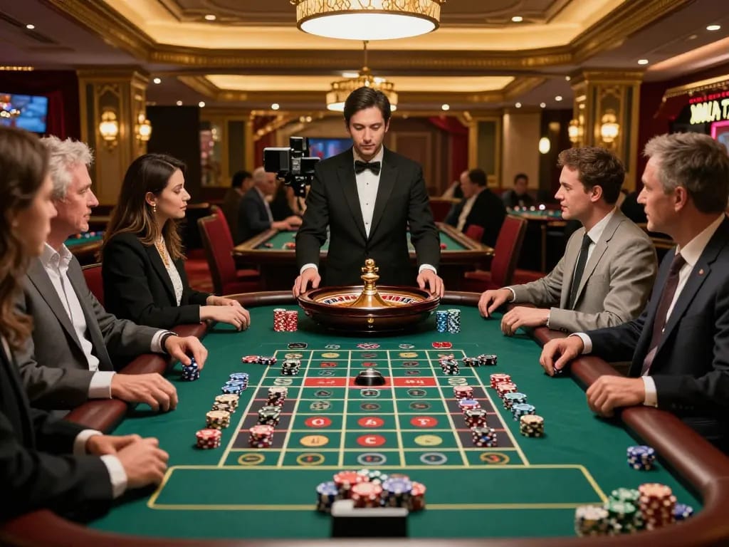 Experience the thrill of 789win at a roulette table with players engaging in strategic gameplay.