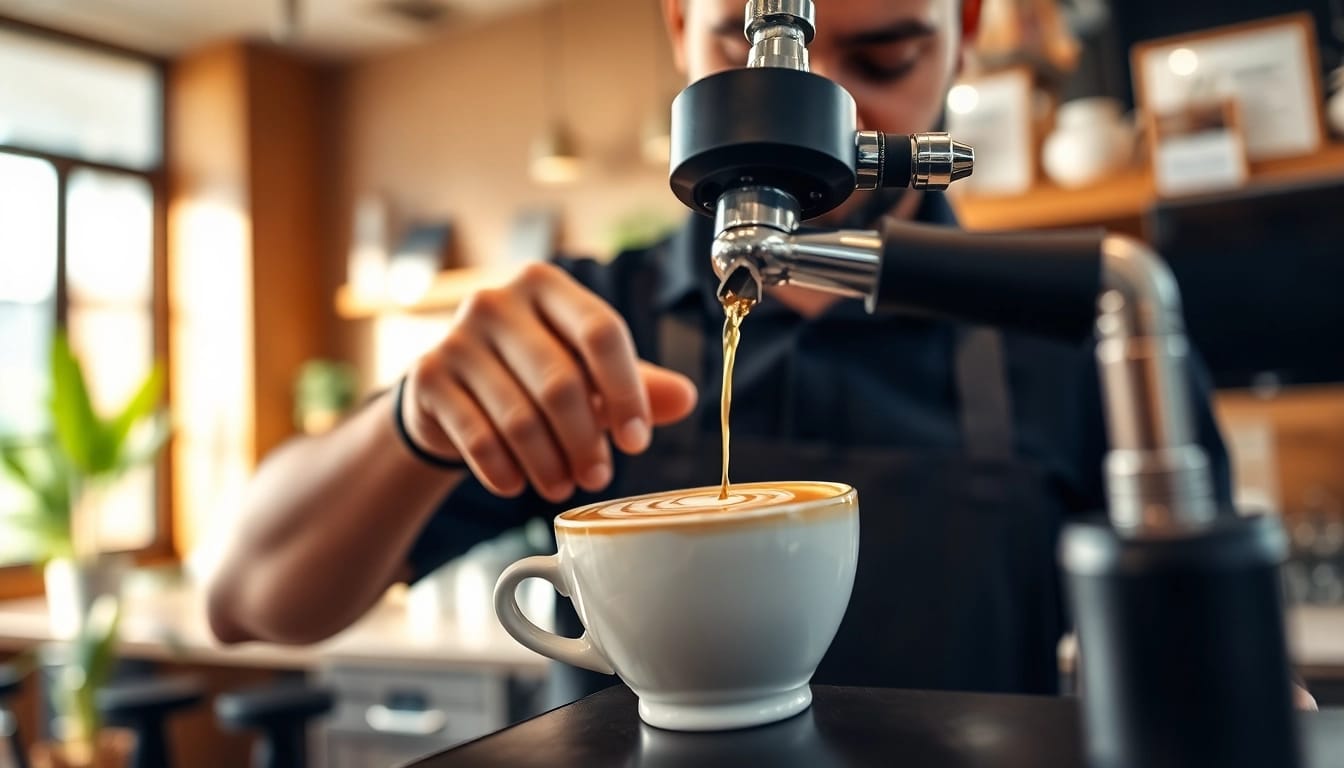 Enjoying the best specialty coffee in North Riyadh highlighted by beautiful latte art.