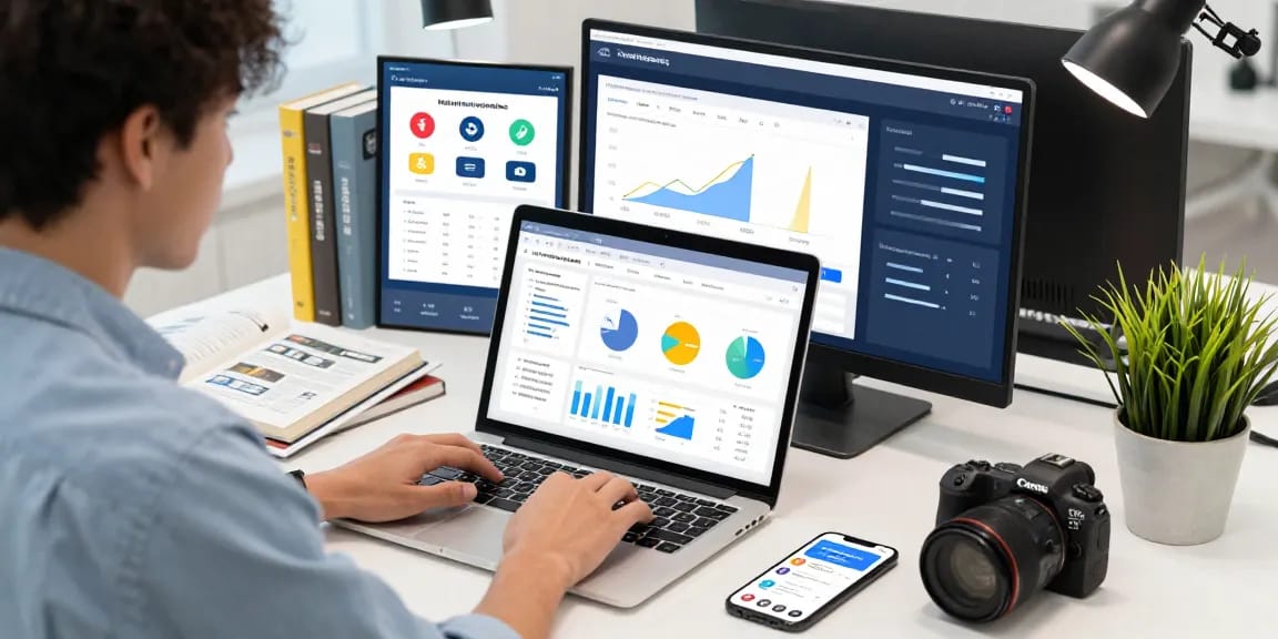 Analyzing purchase X followers metrics at a digital marketing workspace.