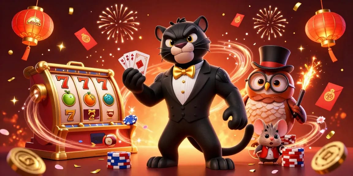Experience thrilling gaming at welkresortsandiego with stylish characters and vivid casino elements in this 3D illustration.