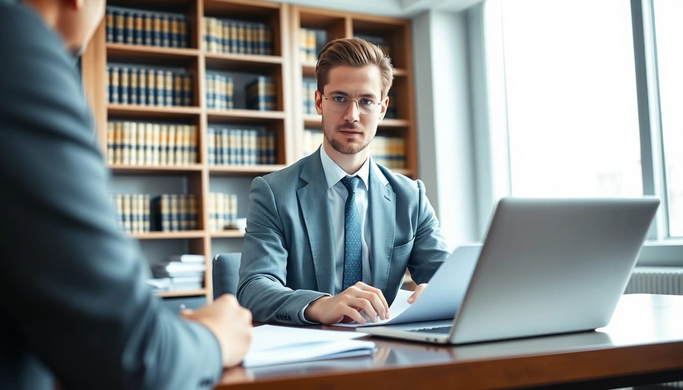 Arbeitsrecht Beratung durch Anwalt in modernem Büro mit professionellem Ambiente.