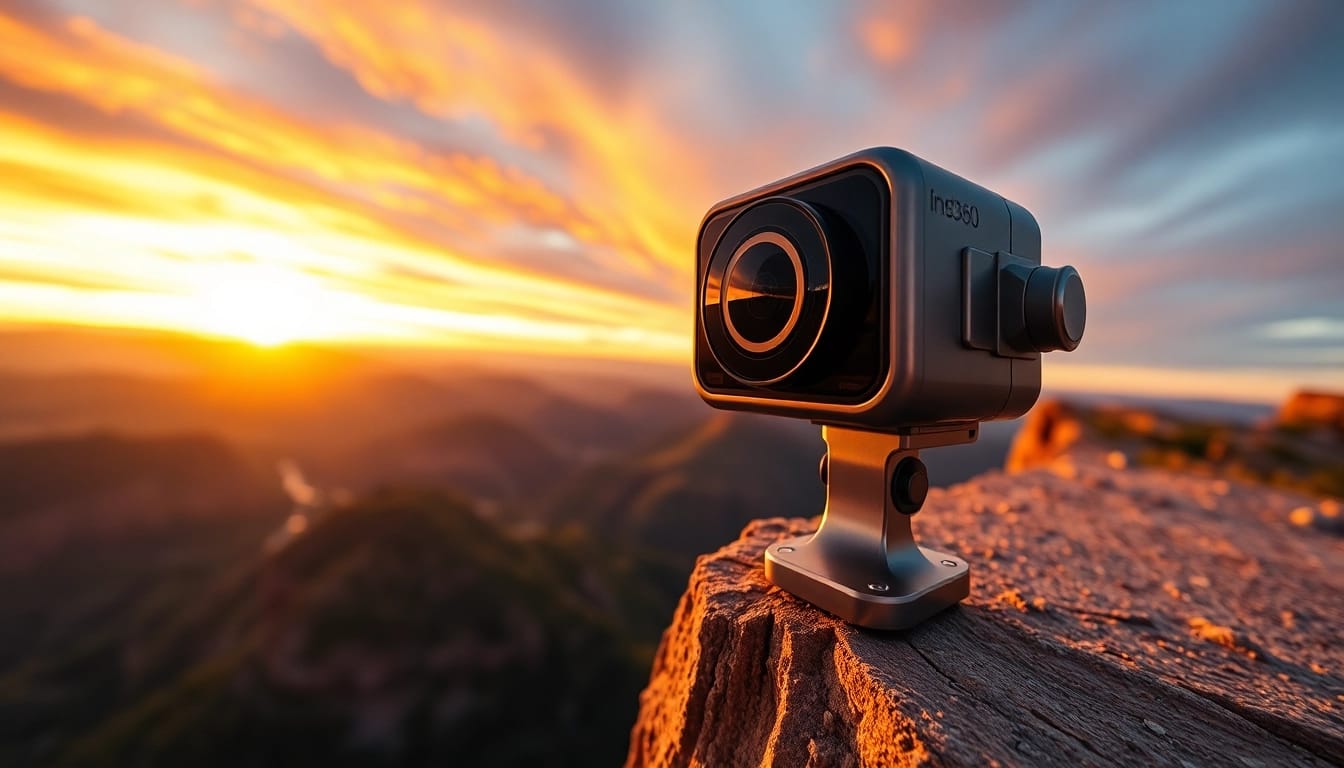 Experience breathtaking landscapes with the Insta360 camera capturing the essence of adventure.
