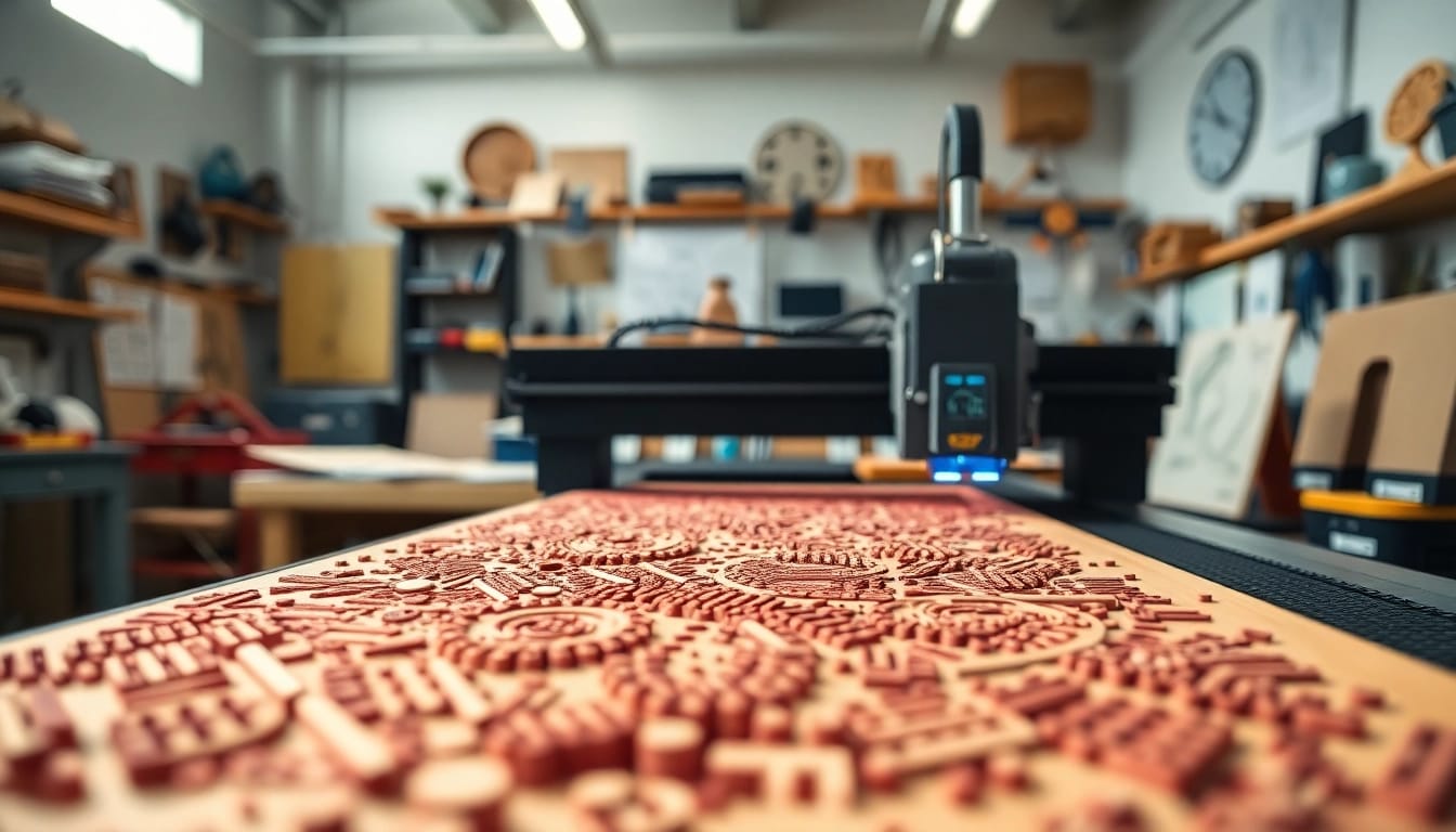 Creating a dxf file for laser cutting in a vibrant workshop environment.