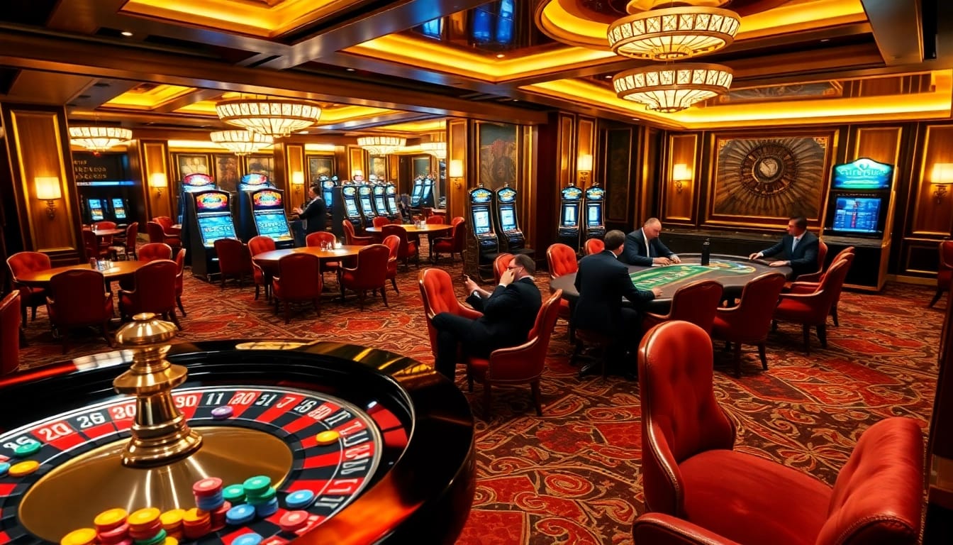 Exciting gameplay at rr88 casino with roulette wheel and poker table activity.