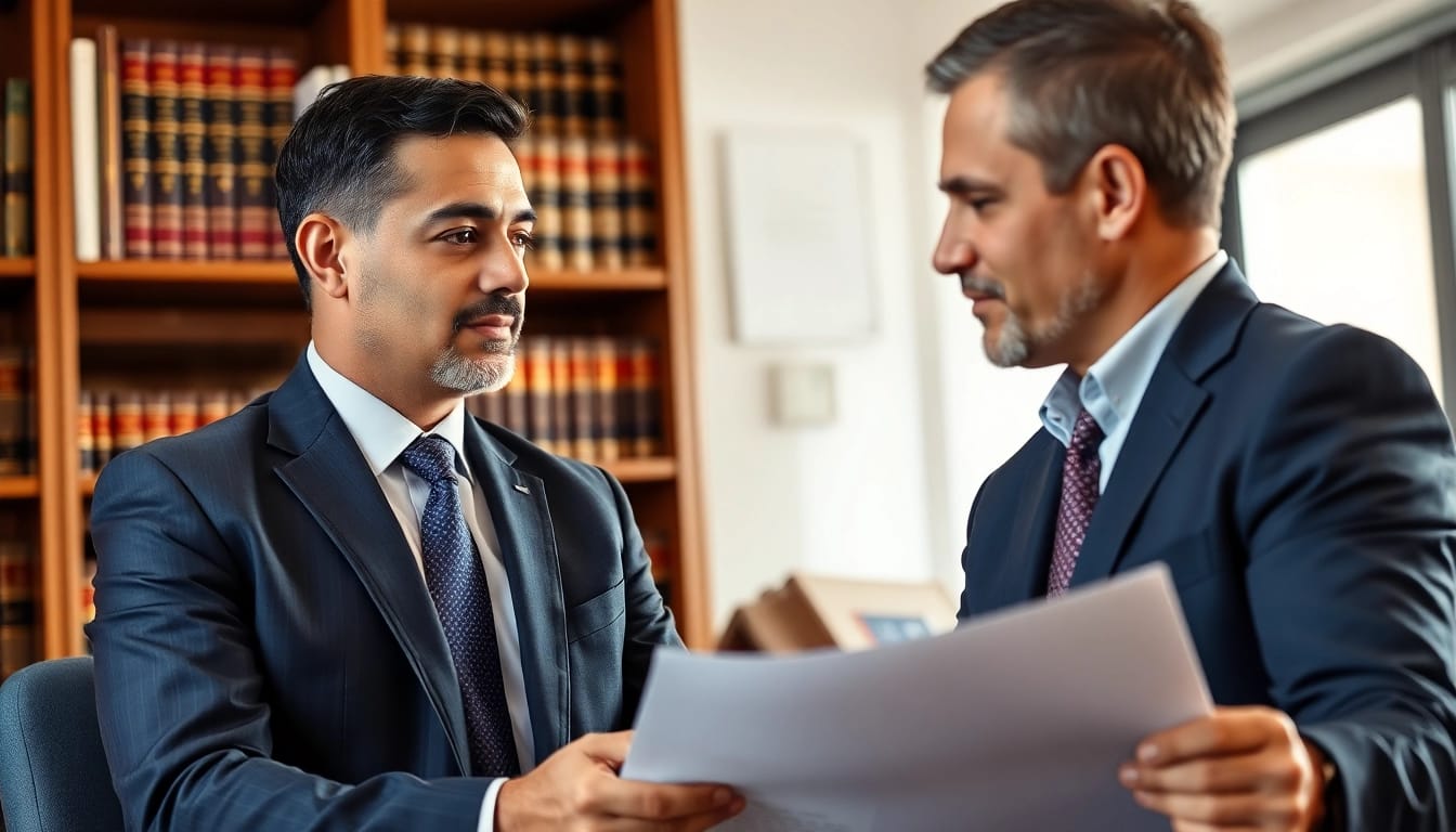 San Antonio truck accident lawyer providing legal advice to a client.