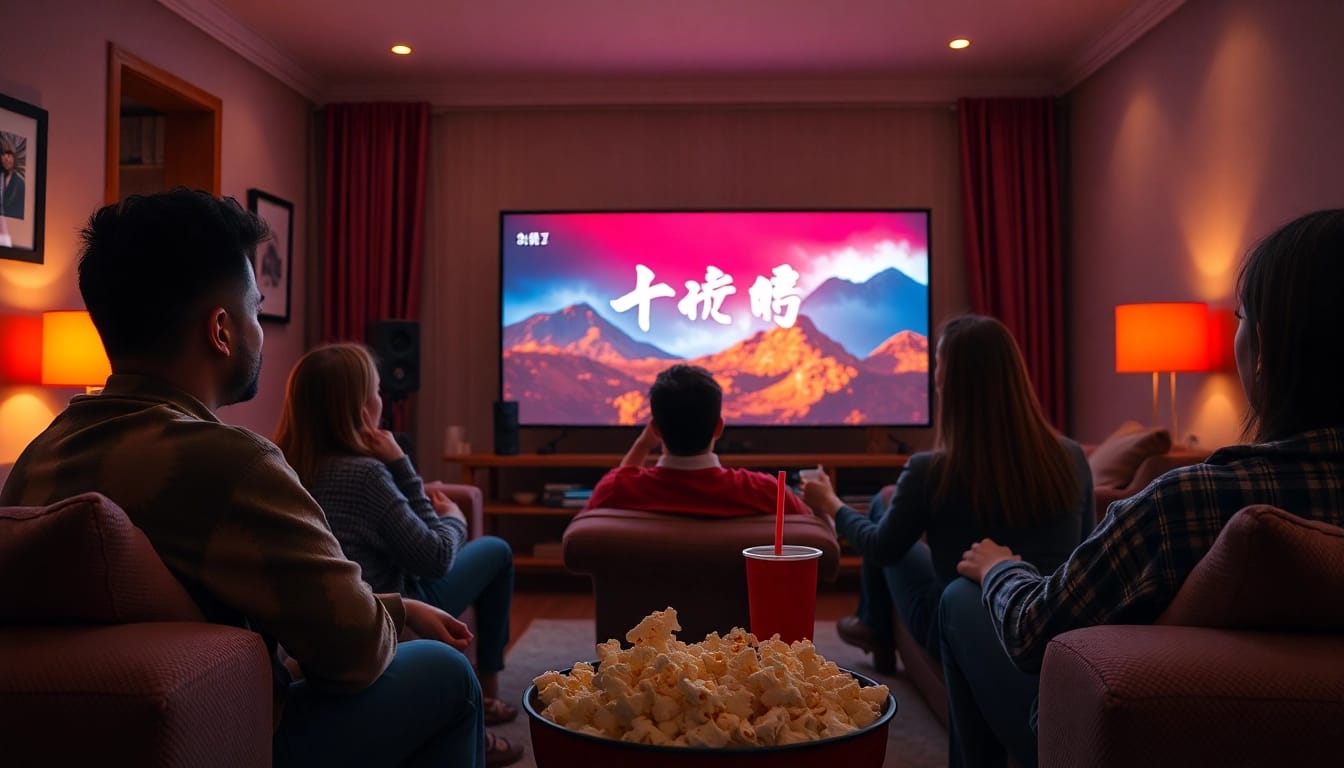 สนุกกับการดูหนังในห้องนั่งเล่นอบอุ่น พร้อมกับอาหารว่างมากมาย