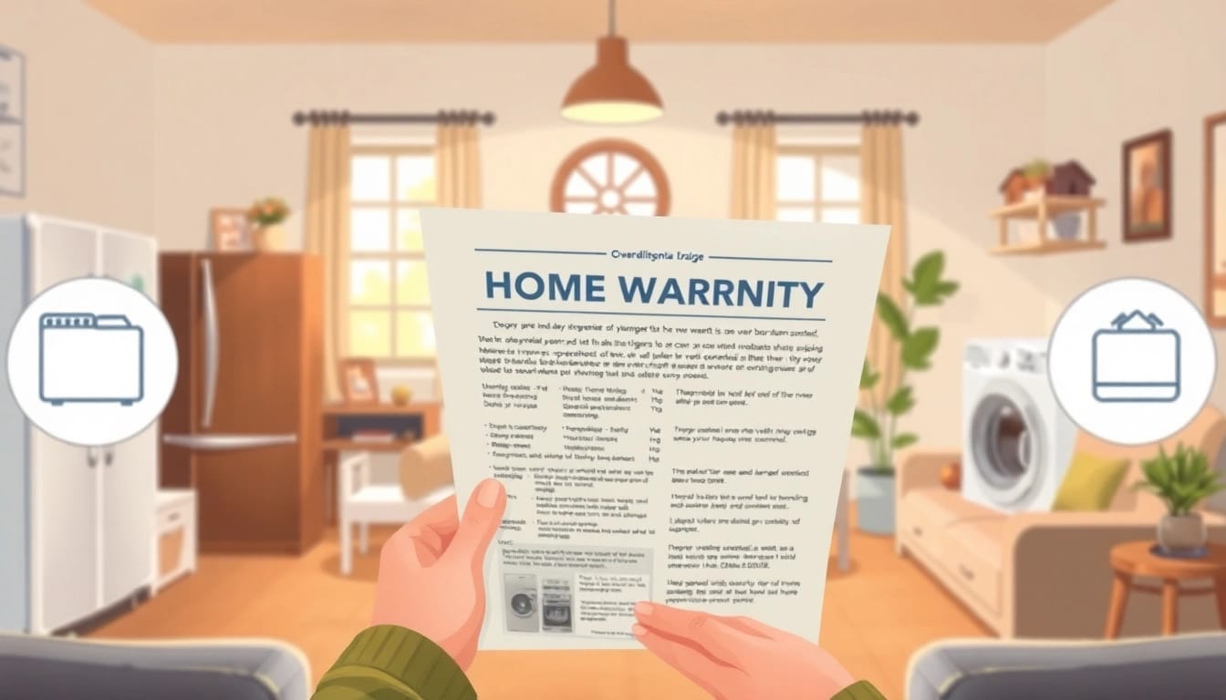 Understanding what does a home warranty cover and not cover illustrated in a cozy living room setting.