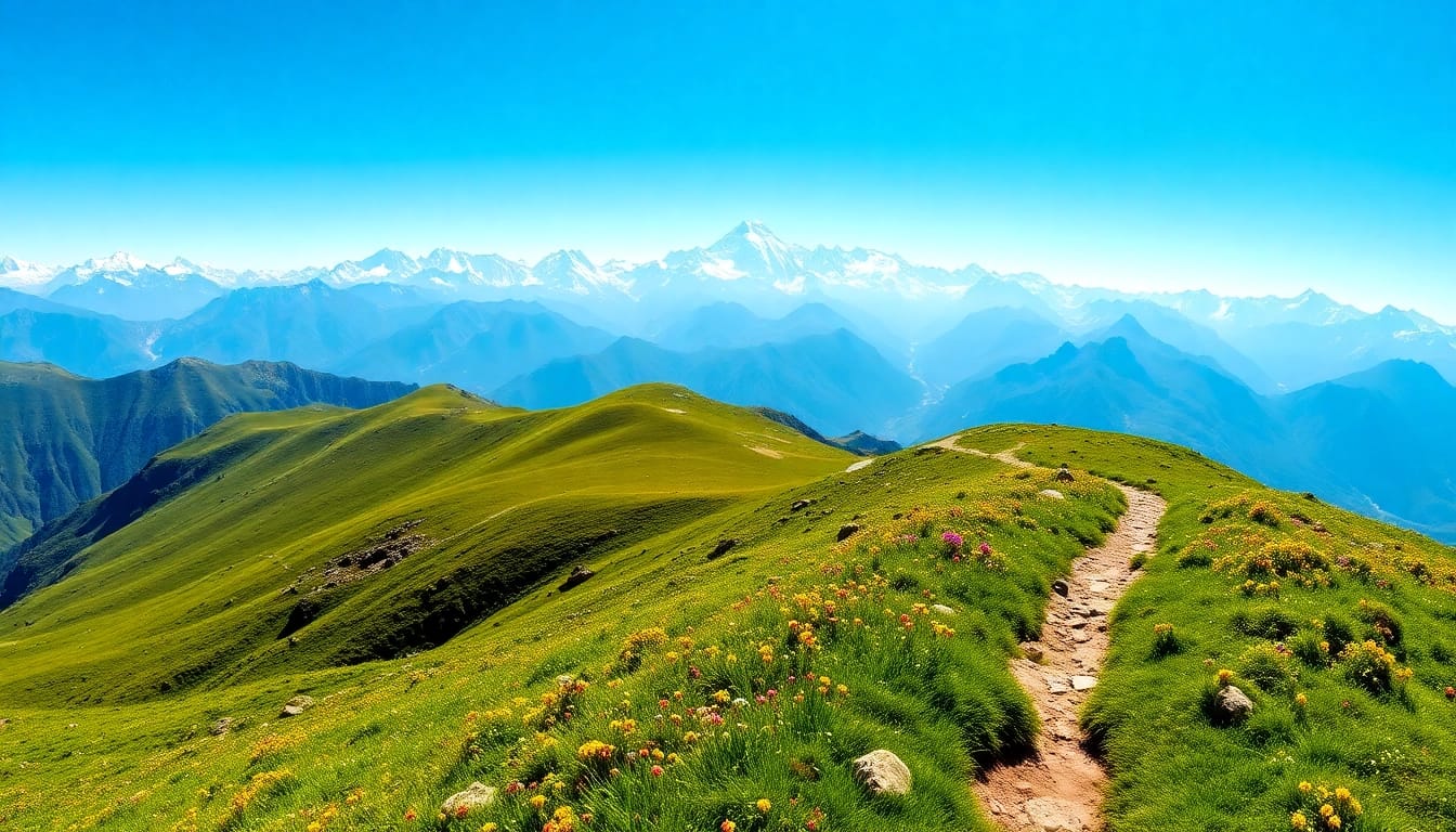 Experience breathtaking landscapes on the Goechala trek with magnificent peaks in view.