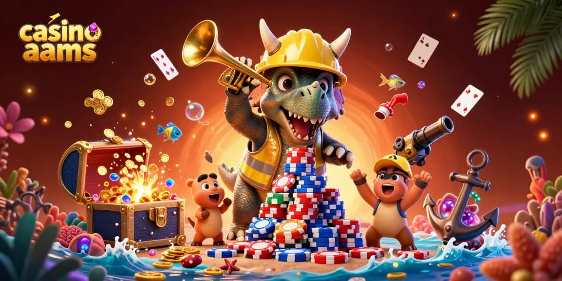 Gioca nei casino non AAMS con divertenti triceratopi, celebrando con fiches e tesori immersi nell'oceano.