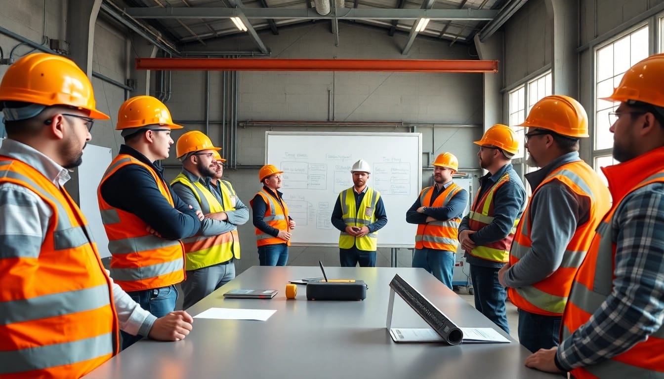 Engaged construction safety training promoting best practices and teamwork.