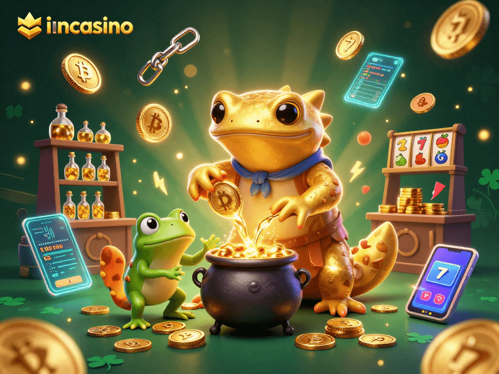 Experience ioncasino with vibrant characters and shimmering gold coins in a dynamic casino environment.