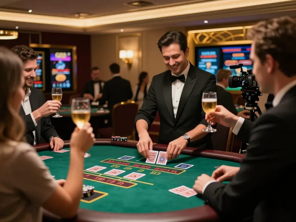 Players enjoying a thrilling game of blackjack at sin88 casino, showcasing strategic play and lively atmosphere.