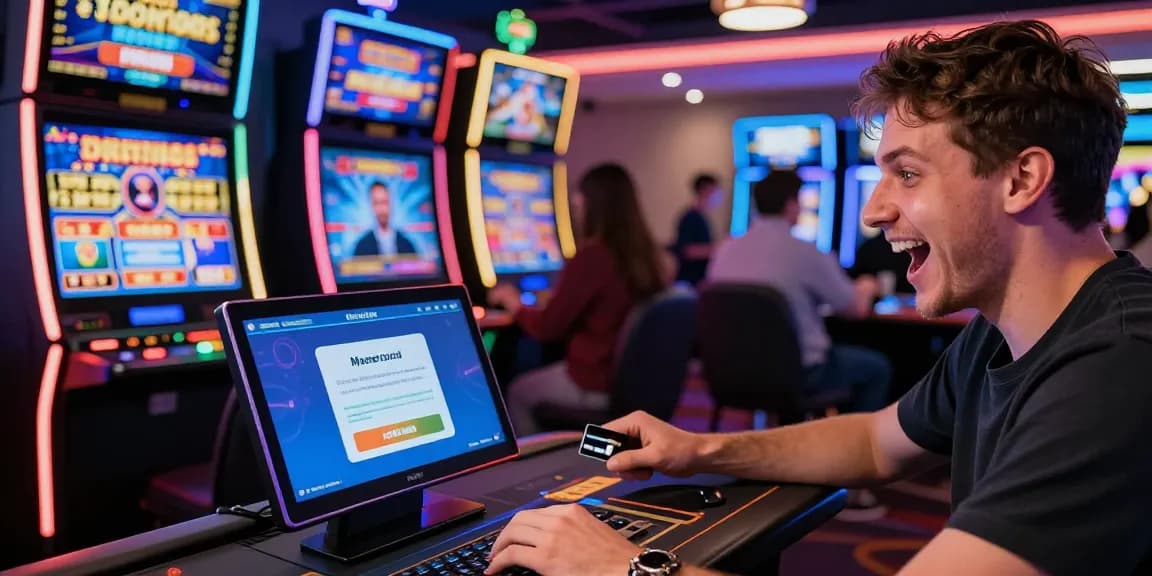 Players enjoying interactive gameplay at vibrant mastercard casinos, showcasing convenience of deposits.