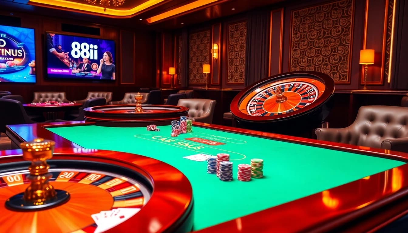 Engage in the excitement of the 88i game with vibrant casino visuals and roulette action.