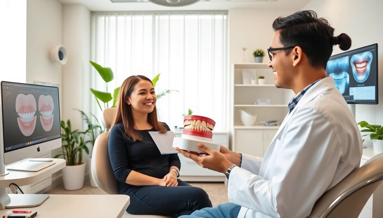 Veneers Malaysia: Consultation in a modern dental clinic.