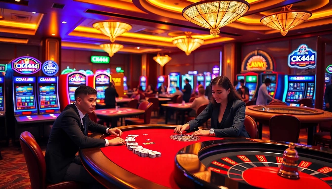 CK444 players winning at vibrant casino tables, enjoying a premium gambling experience.