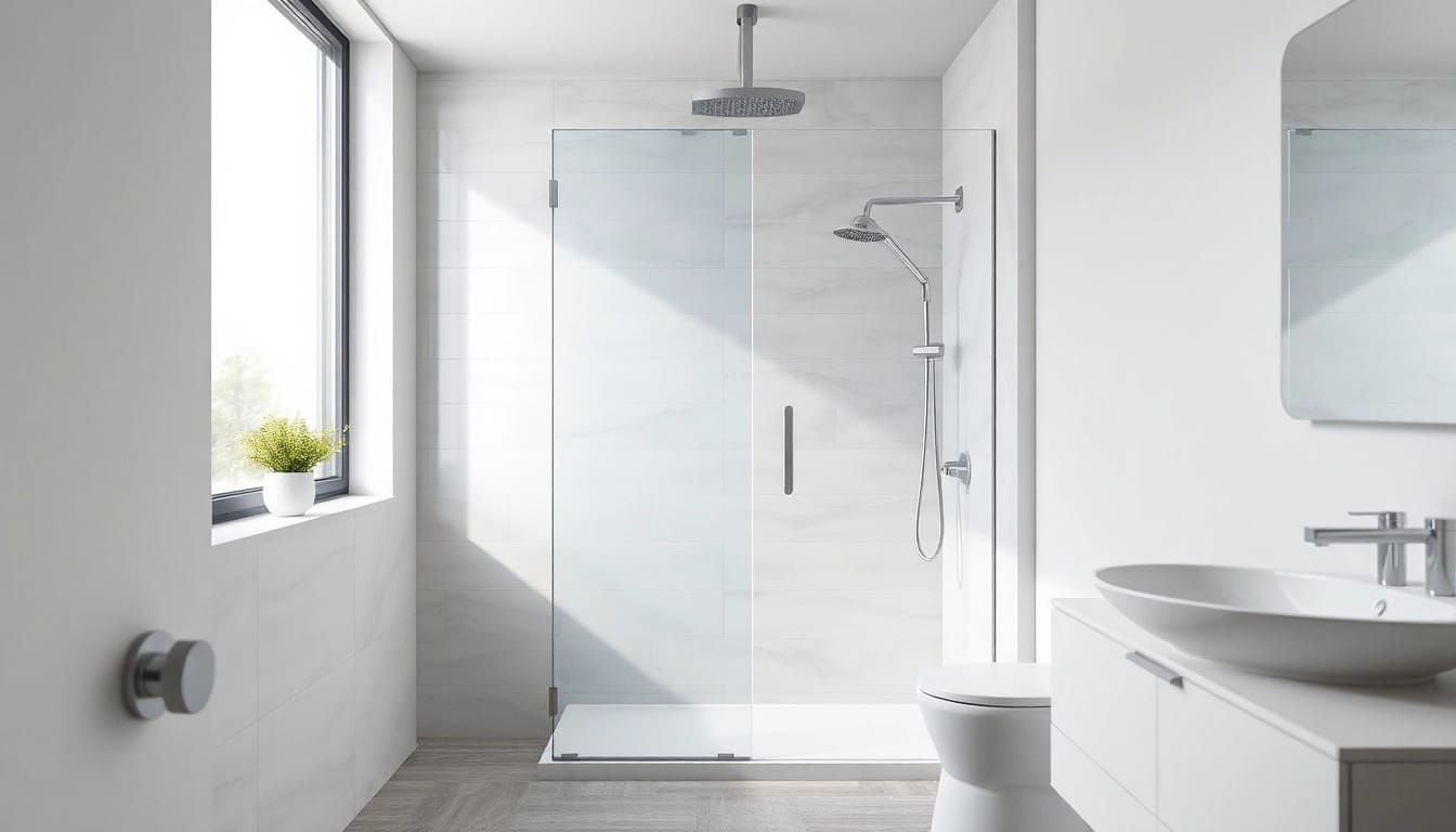 Admire the chic paroi de douche sirhona enhancing a modern bathroom decor.