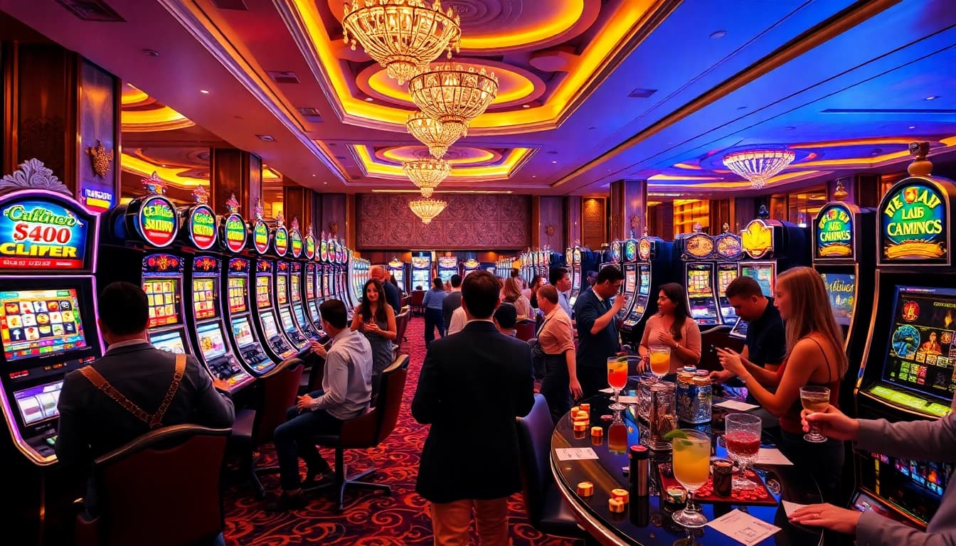 Experience the excitement of gambling at https://nohudoithuong.us/ with dazzling slot machines amidst active players.