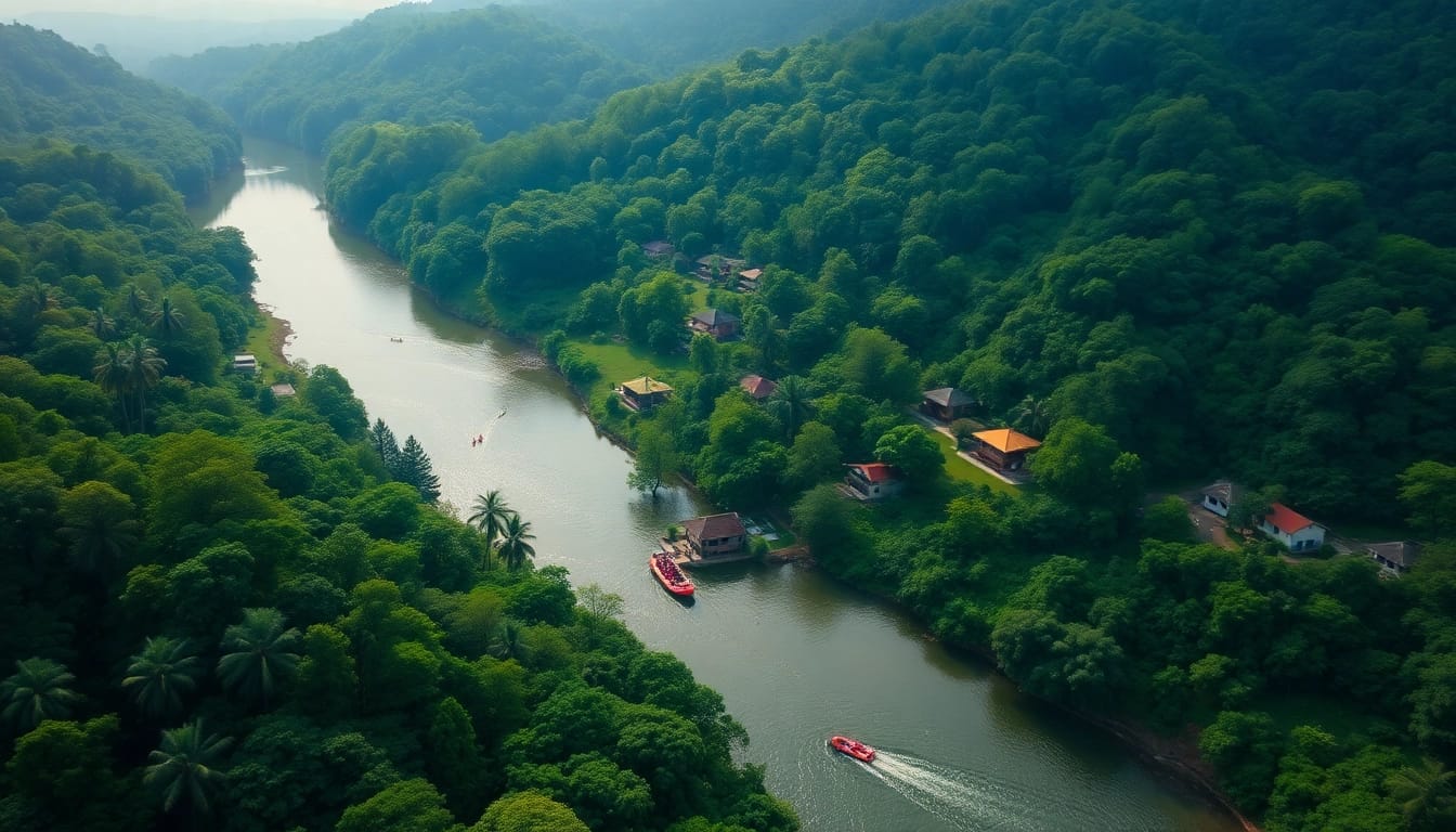 Dandeli resorts offering stunning river views and adventure activities amidst lush greenery.