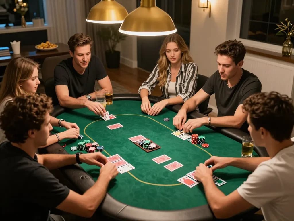 Experience the excitement of LC88 win during a home poker night with friends bonding over gameplay.
