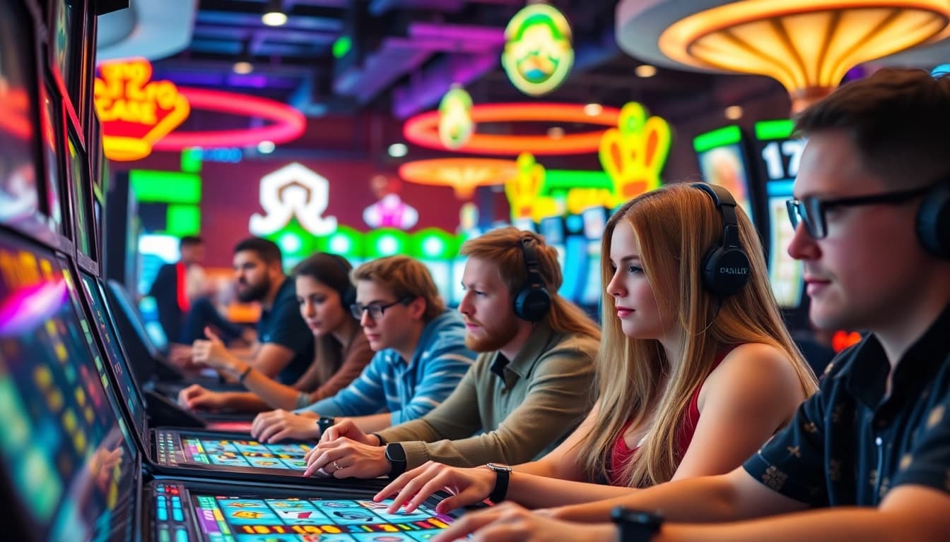 Main scene of qq8821 online gambling with players enjoying various games.