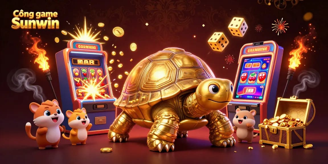 Experience the excitement at Cổng game Sunwin, where animated characters enjoy thrilling casino games.
