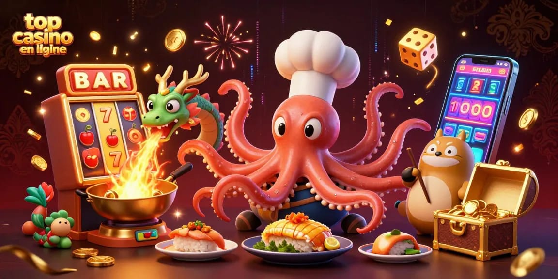 Meilleur casino en ligne : jackpot explosif avec un chef sushi et un dragon à l'animation captivante