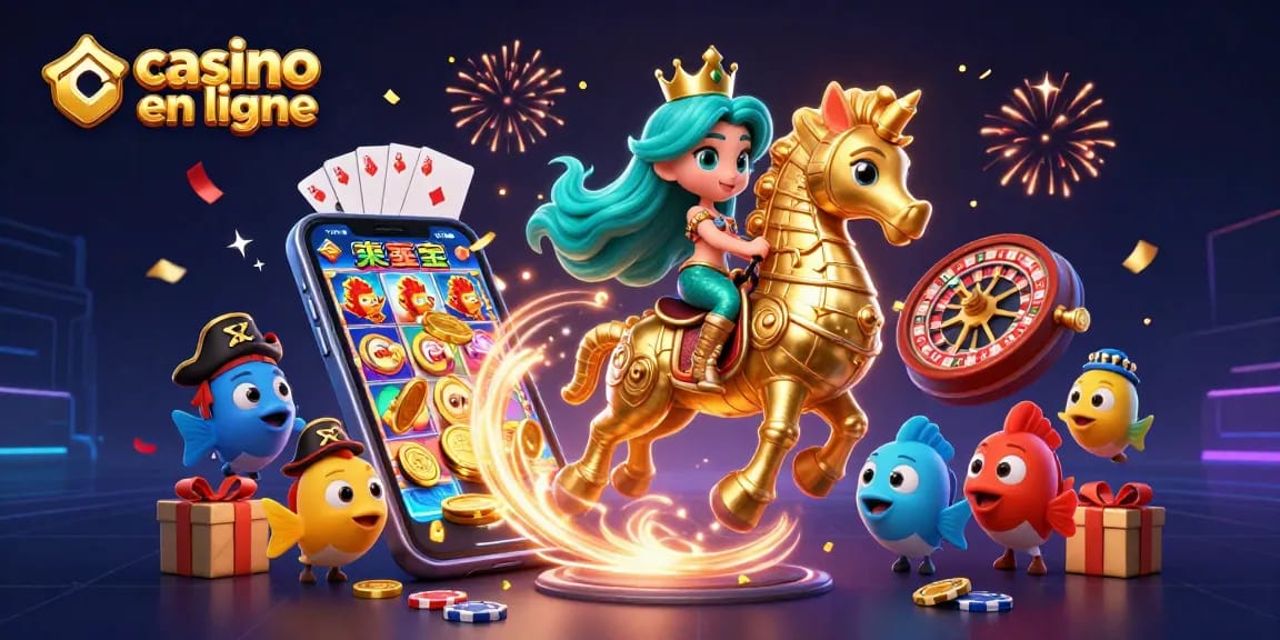 Découvrez le divertissement du casino en ligne avec une princesse sirène et ses compagnons colorés.