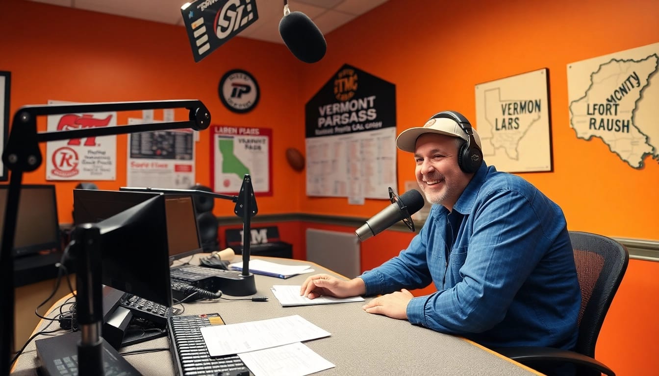 Listen to local updates at https://www.westcentralsbest.com featuring a sports director in action.