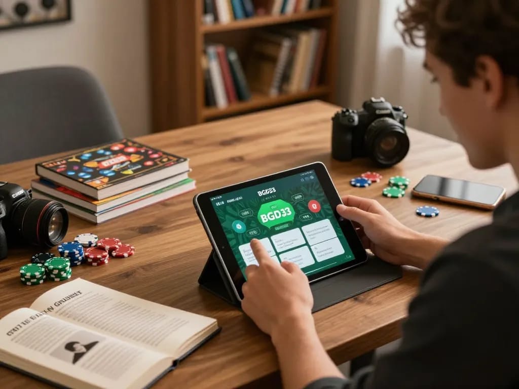 Engaging with the BGD33 app for online gaming strategies and betting.